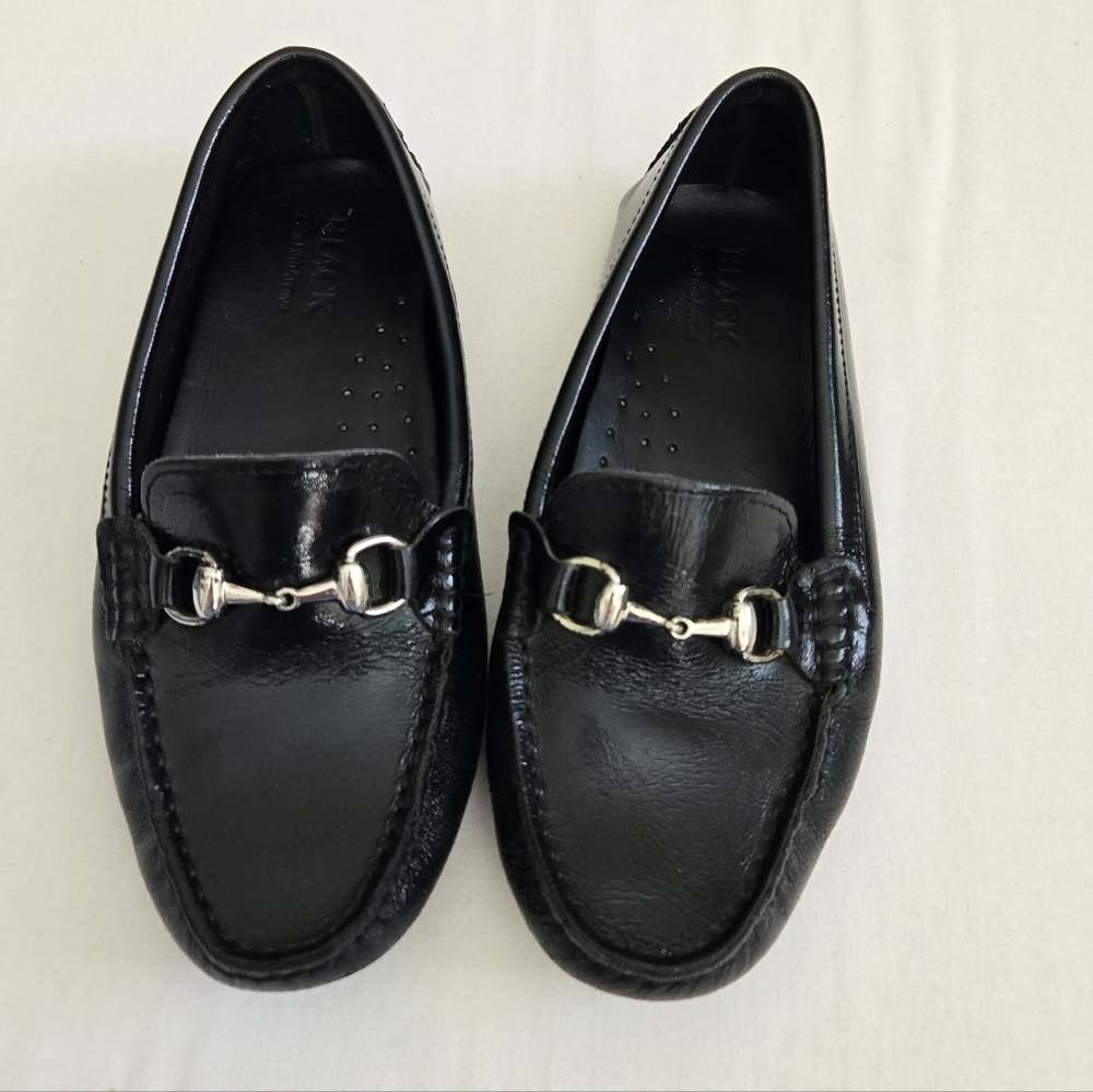 Black Saks Fifth Avenue Driving Moccasins Shoes Horsebit Size 5.5